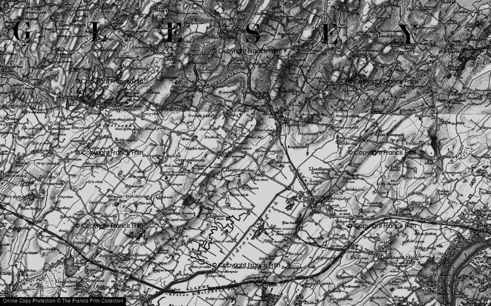 Old Map of Historic Map covering Bryn Gors in 1899