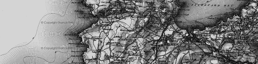 Old map of Rhosycaerau in 1898