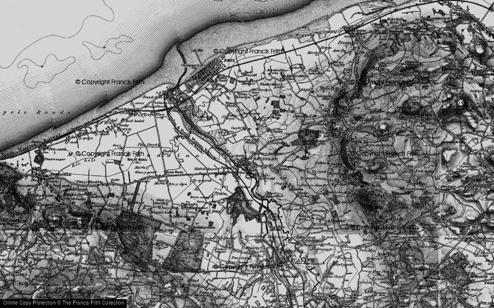 Old Map of Rhuddlan, 1898 in 1898