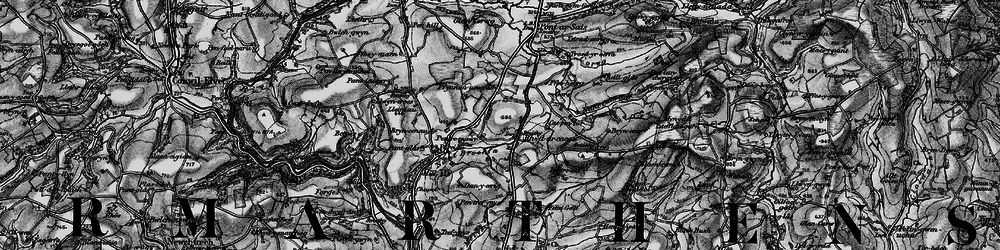 Old map of Rhydargaeau in 1898