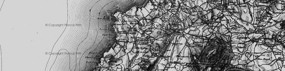 Old map of Rhydlios in 1898