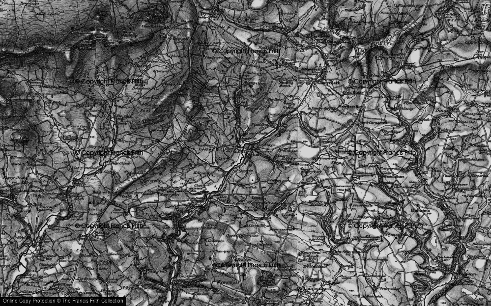 Old Map of Rhydowen, 1898 in 1898