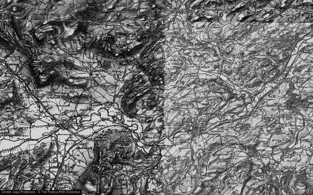 Old Map of Historic Map covering Bryn-y-pentre Wood in 1899