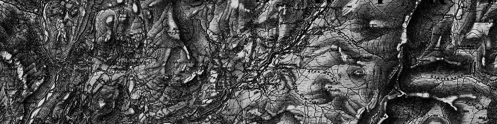 Old map of Afon Eiddon in 1899
