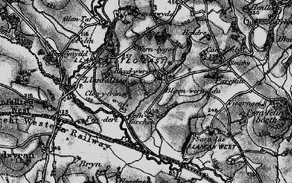 Old map of Rhydywrach in 1898