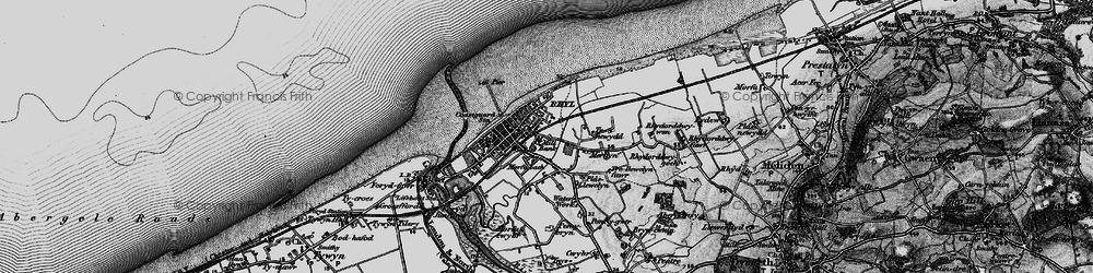 Old map of Rhyl in 1898