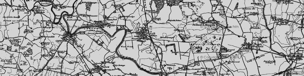 Old map of Riccall in 1898