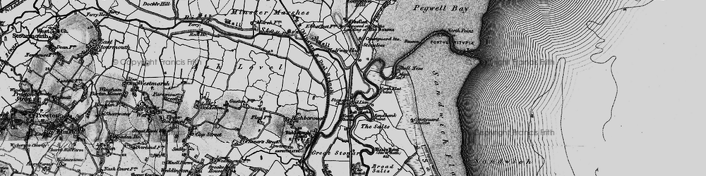 Old map of Back Sand Point in 1895