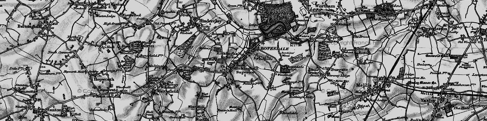 Old map of Rickinghall in 1898