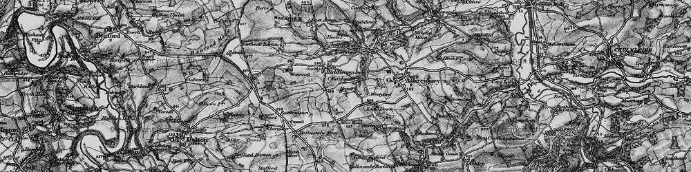 Old map of Westacott Barton in 1898