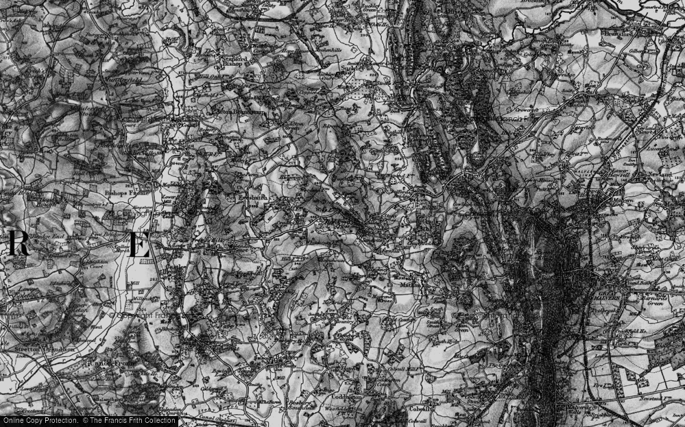 Old Map of Ridgeway Cross, 1898 in 1898