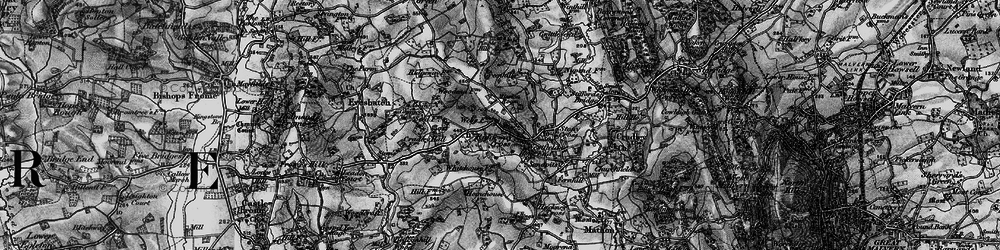 Old map of Ridgeway Cross in 1898