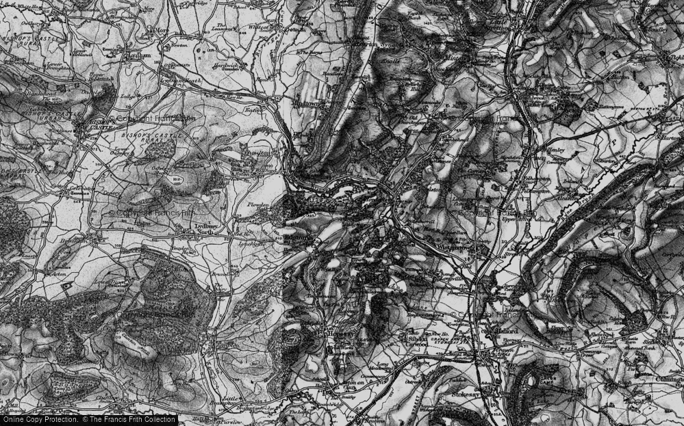 Old Map of Historic Map covering Horderley in 1899