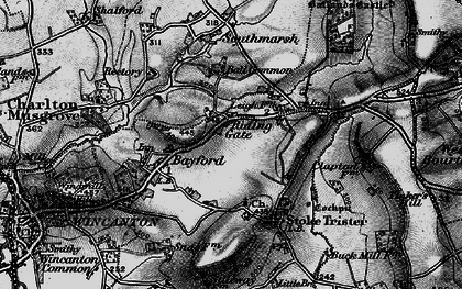 Old map of Riding Gate in 1898