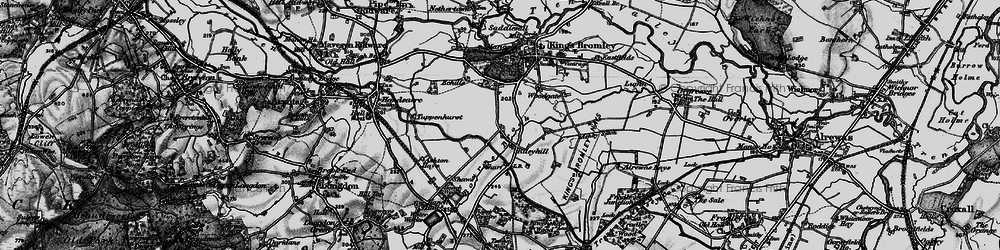 Old map of Bourne Brook in 1898
