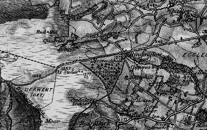 Old map of Burbage Rocks in 1896