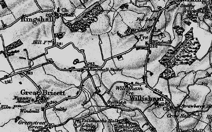 Old map of Bull's Ash Corner in 1896