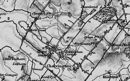 Old map of Ripe in 1895