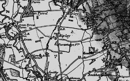 Old map of Ripley in 1895