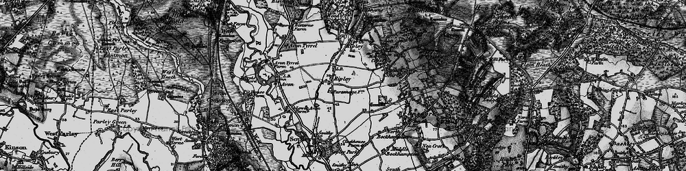 Old map of Ripley in 1895