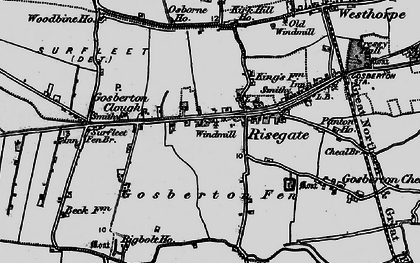 Old map of Risegate in 1898