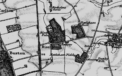 Old map of Riseholme in 1899