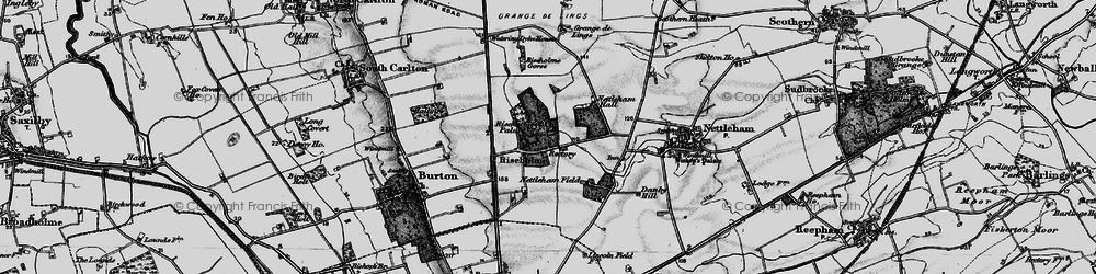 Old map of Riseholme in 1899