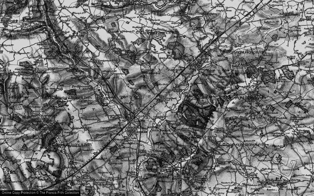 Old Map of Historic Map covering Hoo Hall in 1896