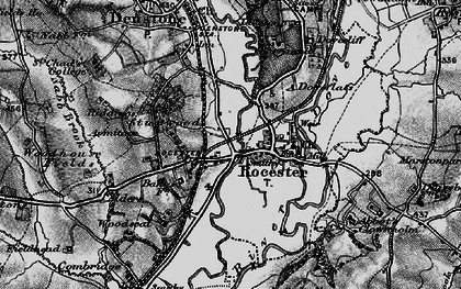 Old map of Rocester in 1897