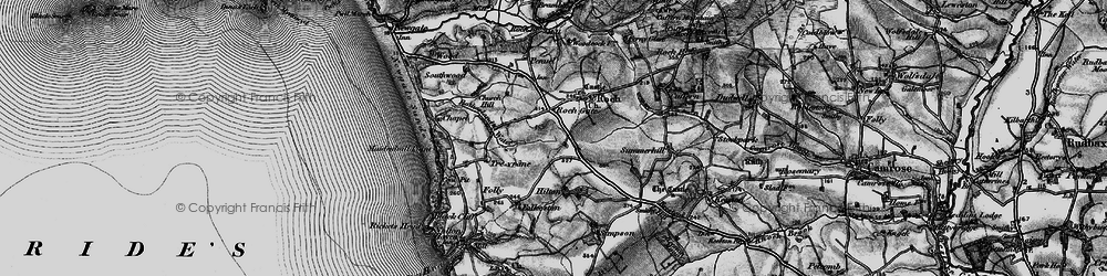 Old map of Bathesland Water in 1898