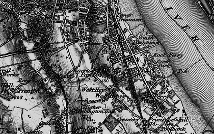 Old map of Rock Ferry in 1896