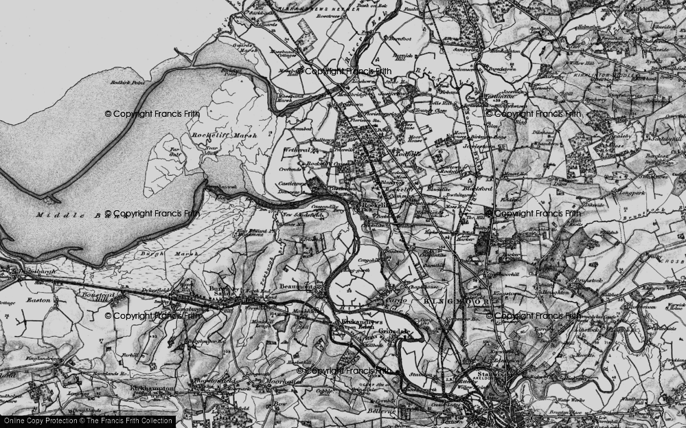 Old Map of Historic Map covering Becklands in 1897