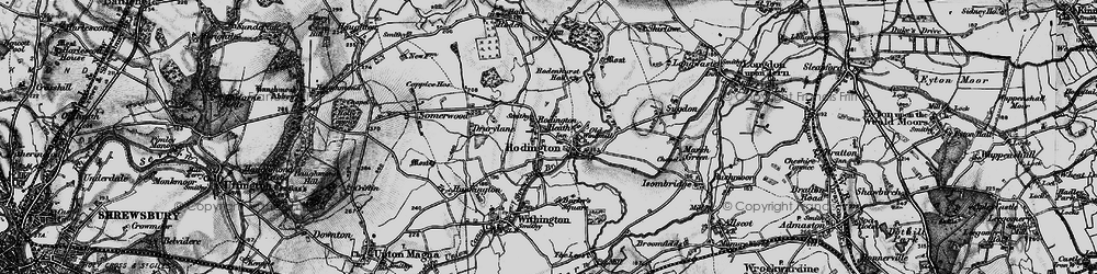 Old map of Rodington in 1899