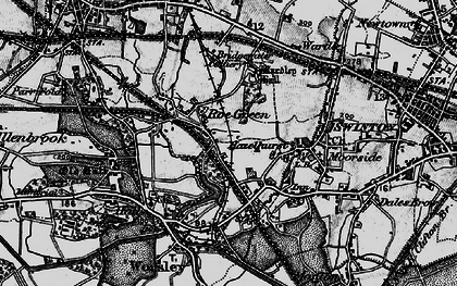 Old map of Roe Green in 1896