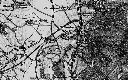 Old map of Roe Green in 1896