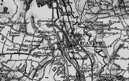 Old map of Bryn Asaph in 1898