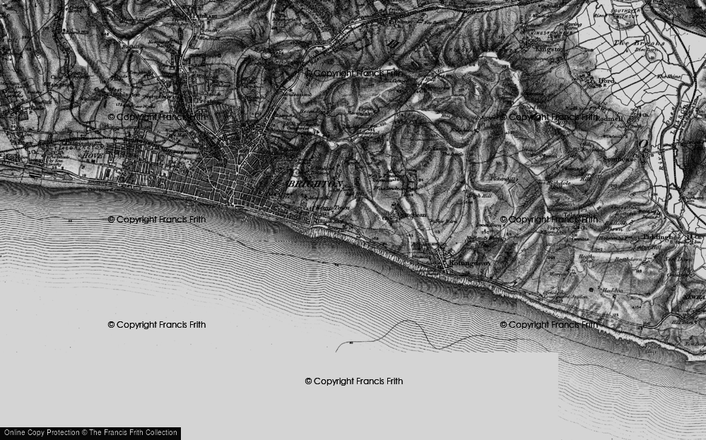 Old Map of Roedean, 1895 in 1895