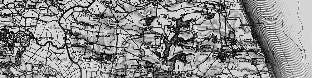 Old map of Rollesby in 1898