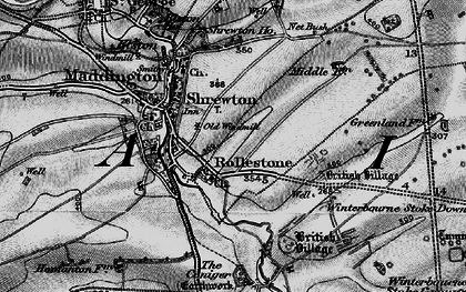Old map of Rollestone in 1898