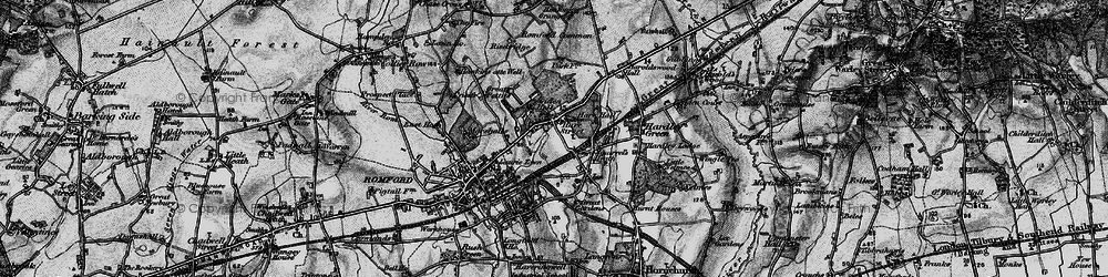 Old map of Romford in 1896