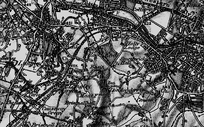 Old map of Rood End in 1899
