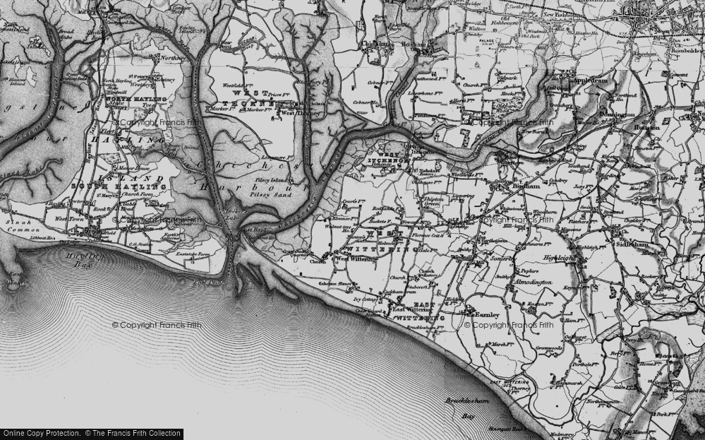 Old Map of Historic Map covering Pilsey Island in 1895