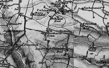 Old map of Rootham's Green in 1898