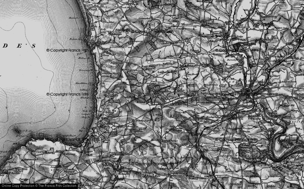 Old Map of Rosehill, 1898 in 1898