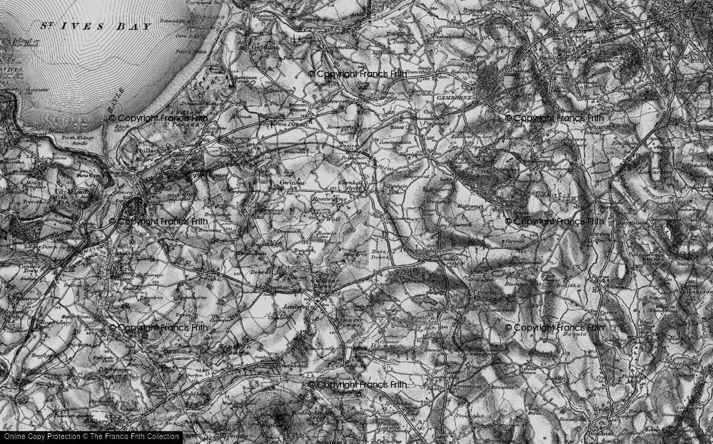 Old Map of Rosewarne, 1896 in 1896