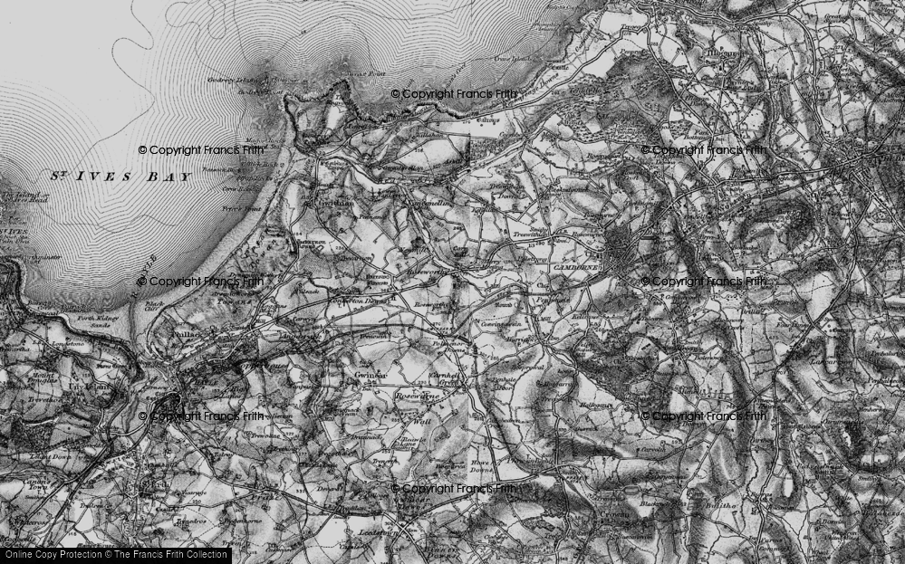 Old Map of Roseworthy, 1896 in 1896