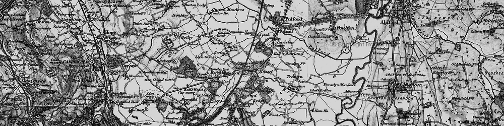 Old map of Rossett in 1897