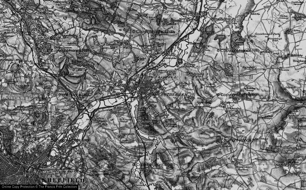 Old Map of Rotherham, 1896 in 1896