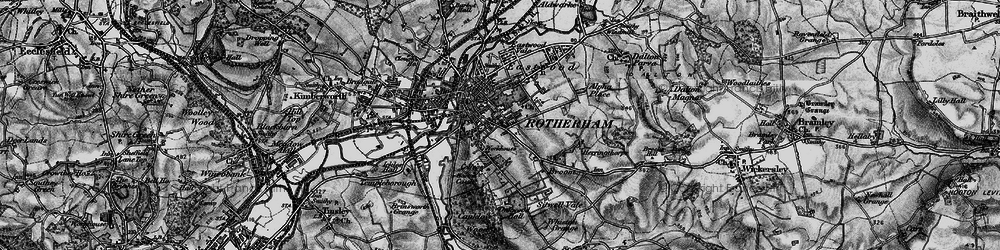 Old map of Rotherham in 1896