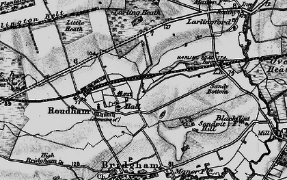 Old map of Roudham in 1898